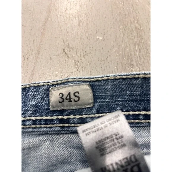 Buckle BKE Denim Straight Carter Jeans Men's Blue Denim Stretch Zip Fly - 34S - Picture 4 of 14